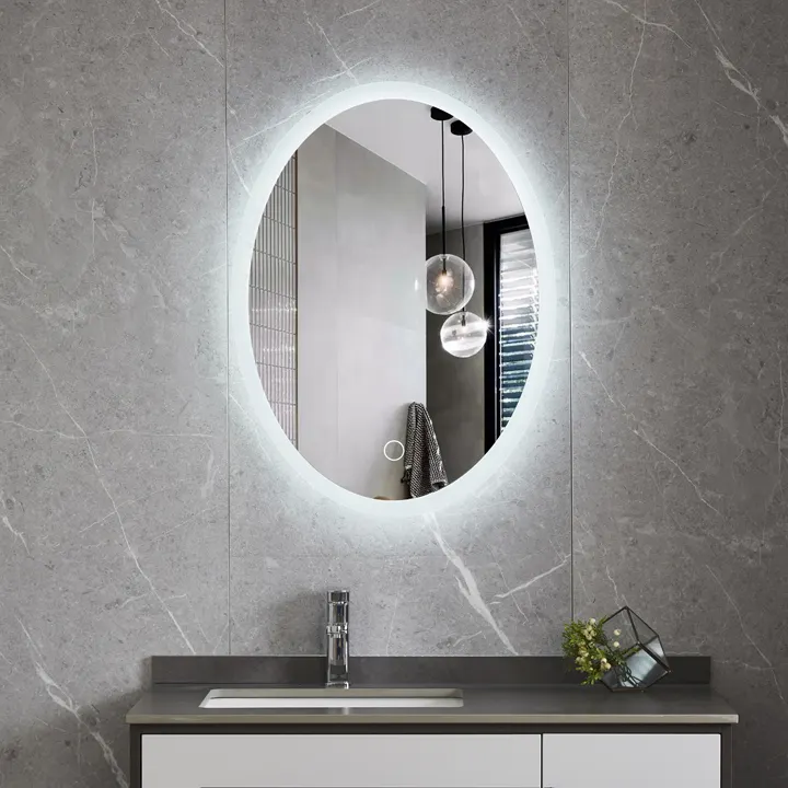 Kehyksetön Oval Vanity LED-kylpyhuonepeili